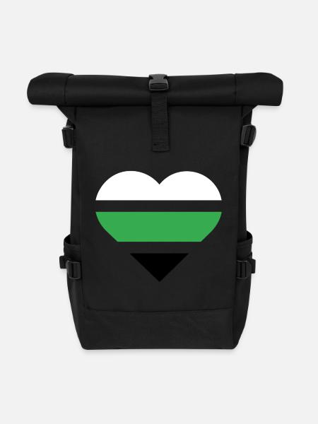Pride Flag Heart · Neutrois - Roll Top Backpack - black
