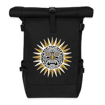 Tribal Sun Black Gold - Roll Top Backpack - black - Front