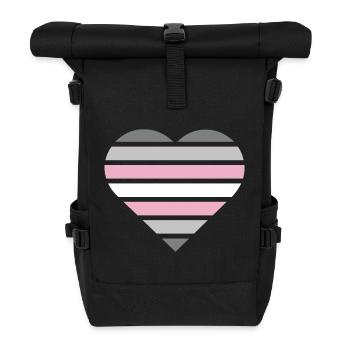 Drapeau de la fierté Cœur · Demigirl - Sac à dos roll top - noir - Devant