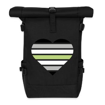 Drapeau de la fierté Cœur · Agenre - Sac à dos roll top - noir - Devant
