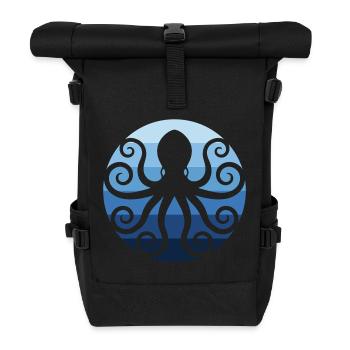 Octopus in the ocean - Roll Top Backpack - black - Front