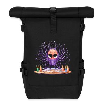Kreativer Tinten-Octopus - Rolltop Rucksack - Schwarz - Vorne