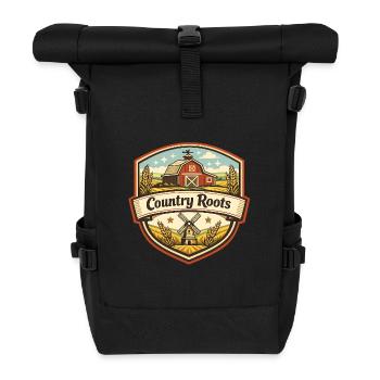 Country Roots Farm Emblem - Roll Top Backpack - black - Front