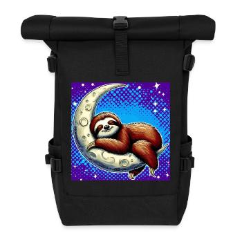 La paresse dort sur la Lune - Sac à dos roll top - noir - Devant