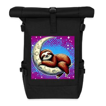 La paresse dort sur la Lune - Sac à dos roll top - noir - Devant