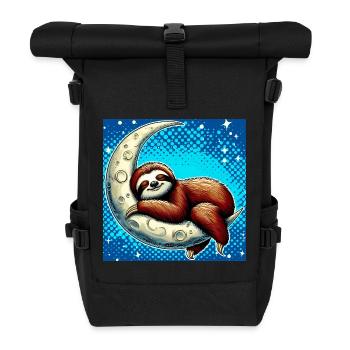 La paresse dort sur la Lune - Sac à dos roll top - noir - Devant
