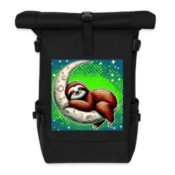 La paresse dort sur la Lune - Sac à dos roll top - noir - Devant