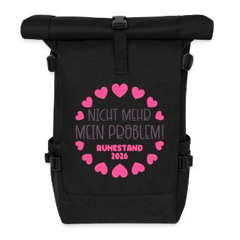 Ruhestand Rente 2026 - Rolltop Rucksack - Schwarz - Vorne