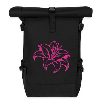 Lily flower - Roll Top Backpack - black - Front