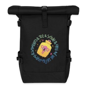 Bouillotte avec utérus en pleurs et texte drôle - Sac à dos roll top - noir - Devant