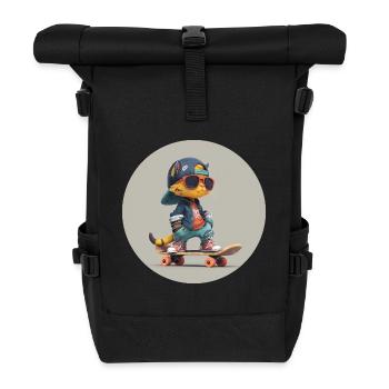 Chat skateur - Sac à dos roll top - noir - Devant
