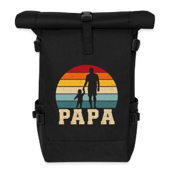 Papa et fils cadeau Père et fils papa et fille - Sac à dos roll top - noir - Devant