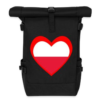 Polska Serce – Miłość do Polski - Rolltop Rucksack - Schwarz - Vorne