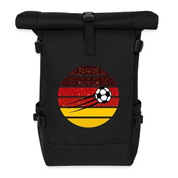 Football Circle Germany Retro Gradient - Roll Top Backpack - black - Front