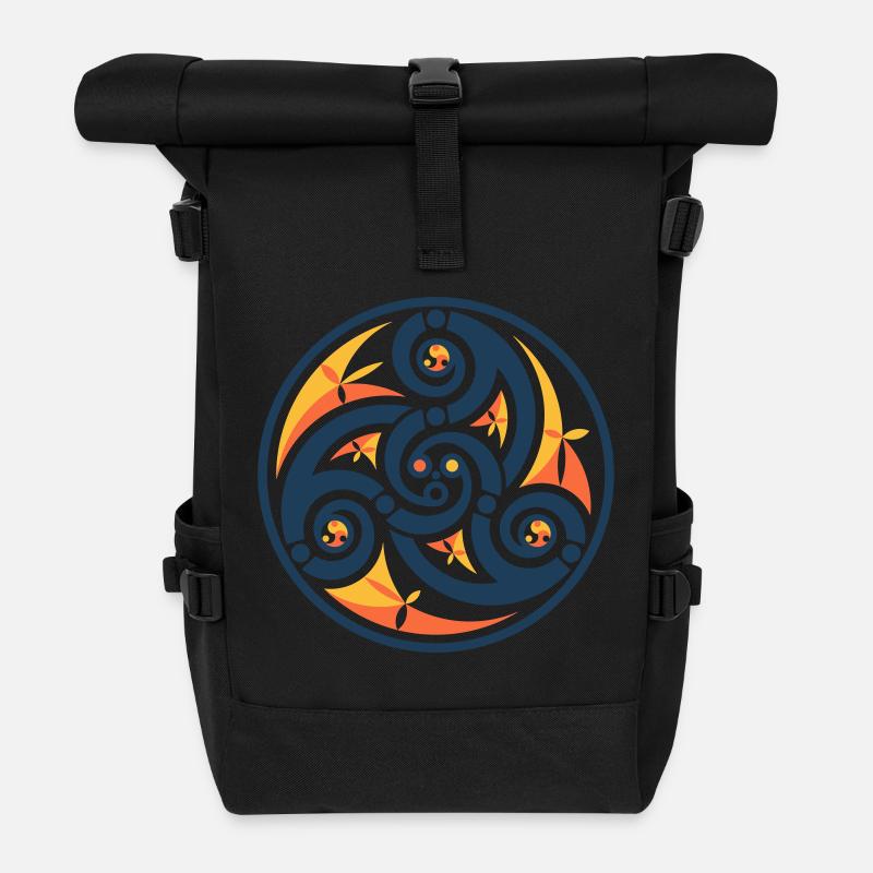 Blue Breton Triskell - Rolltop Rucksack - Schwarz
