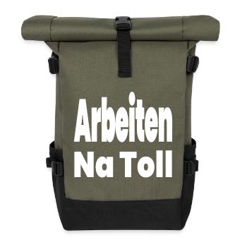 Arbeiten - Rolltop Rucksack - Olive/Schwarz - Vorne