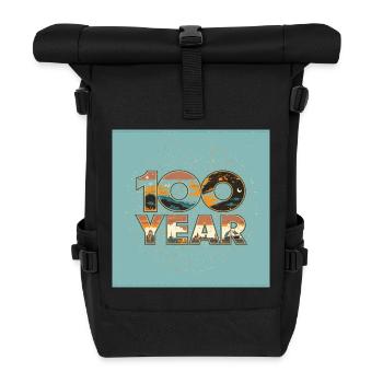 100 Year Retro Landscape - Roll Top Backpack - black - Front