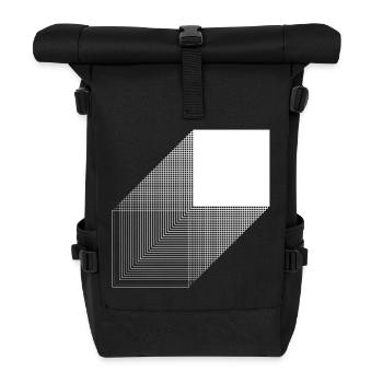 Kühnes quadratisches Bauhaus-Design - Rolltop Rucksack - Schwarz - Vorne