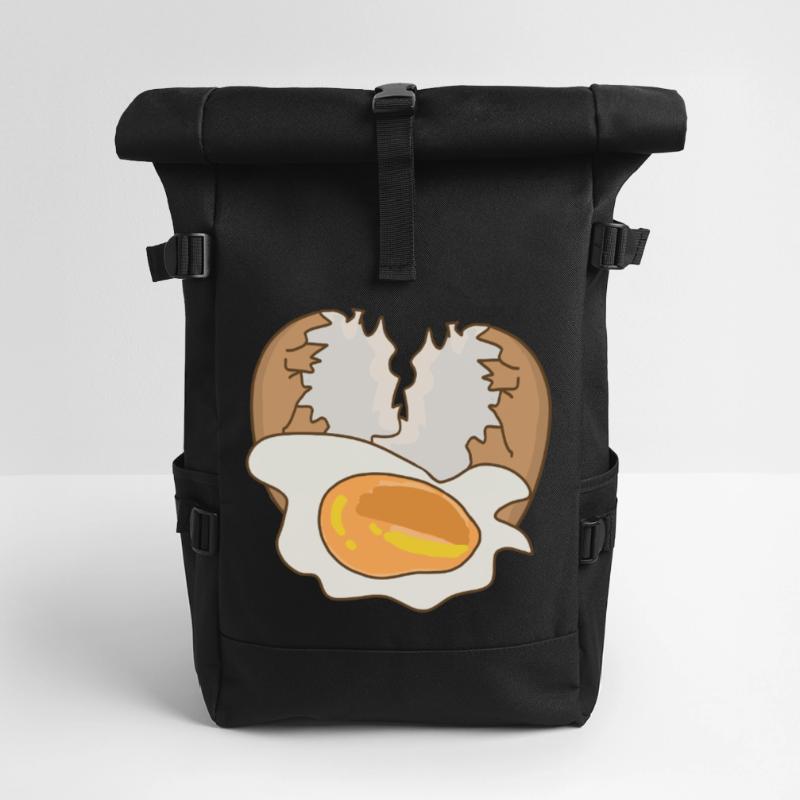 Mirror with eggshell Roll Top Backpack
