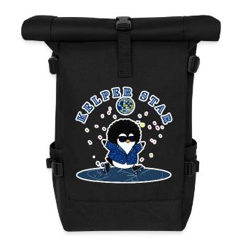 Falkland Islands  Cool Disco Penguin Snow Skater - Roll Top Backpack - black - Front