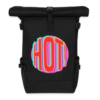 Neon Hot Retro Schriftzug - Rolltop Rucksack - Schwarz - Vorne