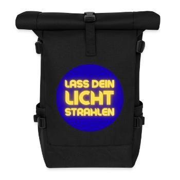 Lass Dein Licht Strahlen Neon - Rolltop Rucksack - Schwarz - Vorne