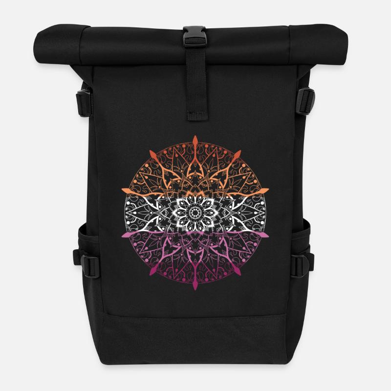 Mandala-lesbisch - Rolltop Rucksack - Schwarz