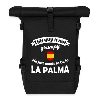 La Palma Humor: Nicht grumpy, Urlaubslaune - Rolltop Rucksack - Schwarz - Vorne