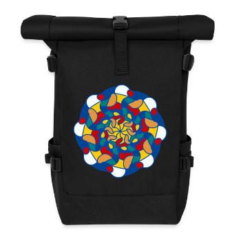 Mandala éclatant kaleidoscope - Sac à dos roll top - noir - Devant