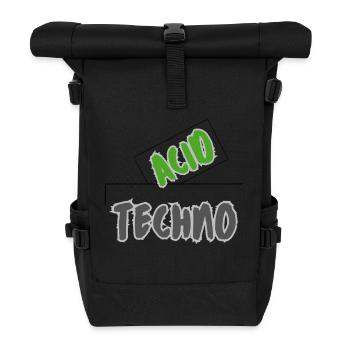 Acid Techno - Rolltop Rucksack - Schwarz - Vorne