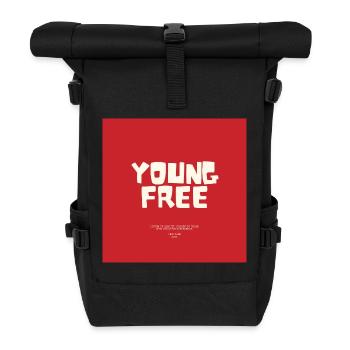 Jeune Libre — Bold Typography - Roll Top Backpack - black - Front