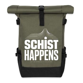 Schiefer passiert Geologie Tee - Rolltop Rucksack - Olive/Schwarz - Vorne