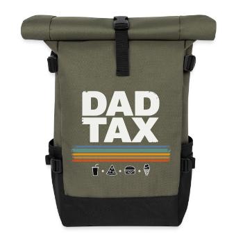 Titre alimentaire rétro de la taxe pour les pères - Sac à dos roll top - olive/noir - Devant