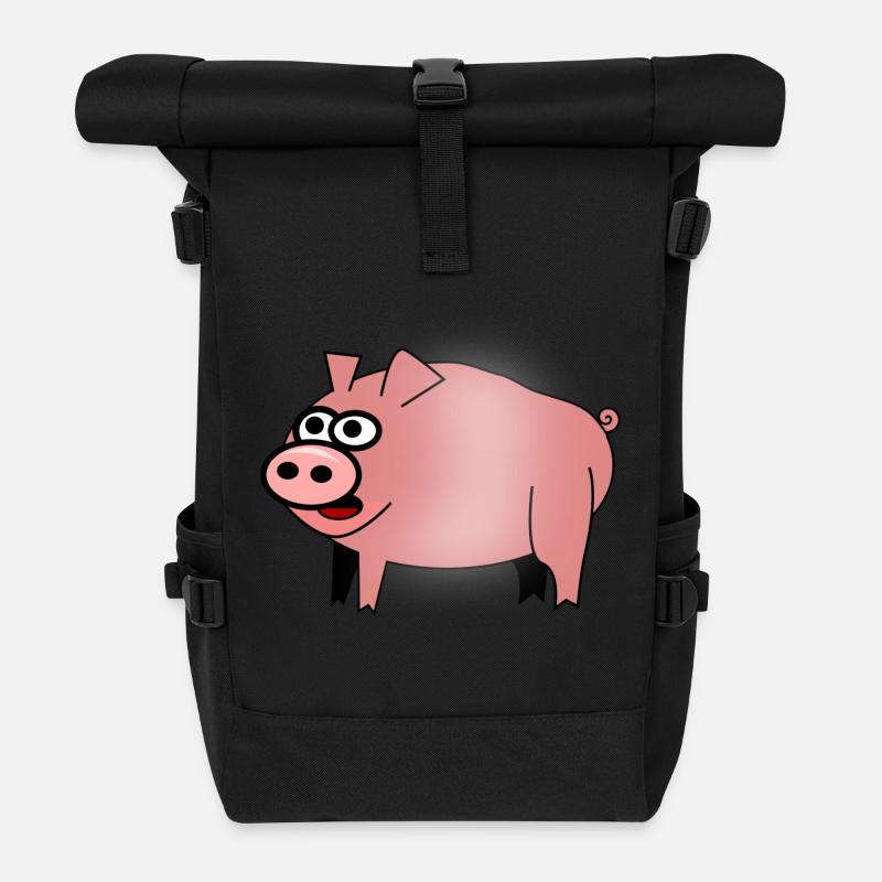 bbq barbecue grillen burger beef bacon steak spare - Rolltop Rucksack - Schwarz
