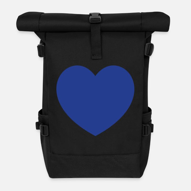 Dark Blue Heart - Rolltop Rucksack - Schwarz