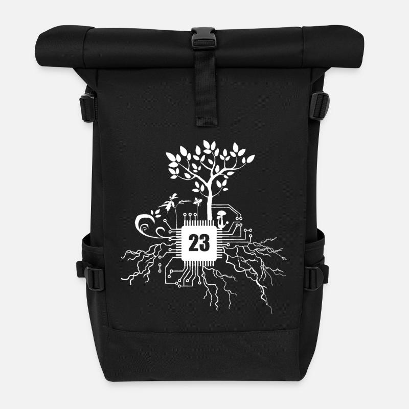 Freetek Microchip 23 - Rolltop Rucksack - Schwarz