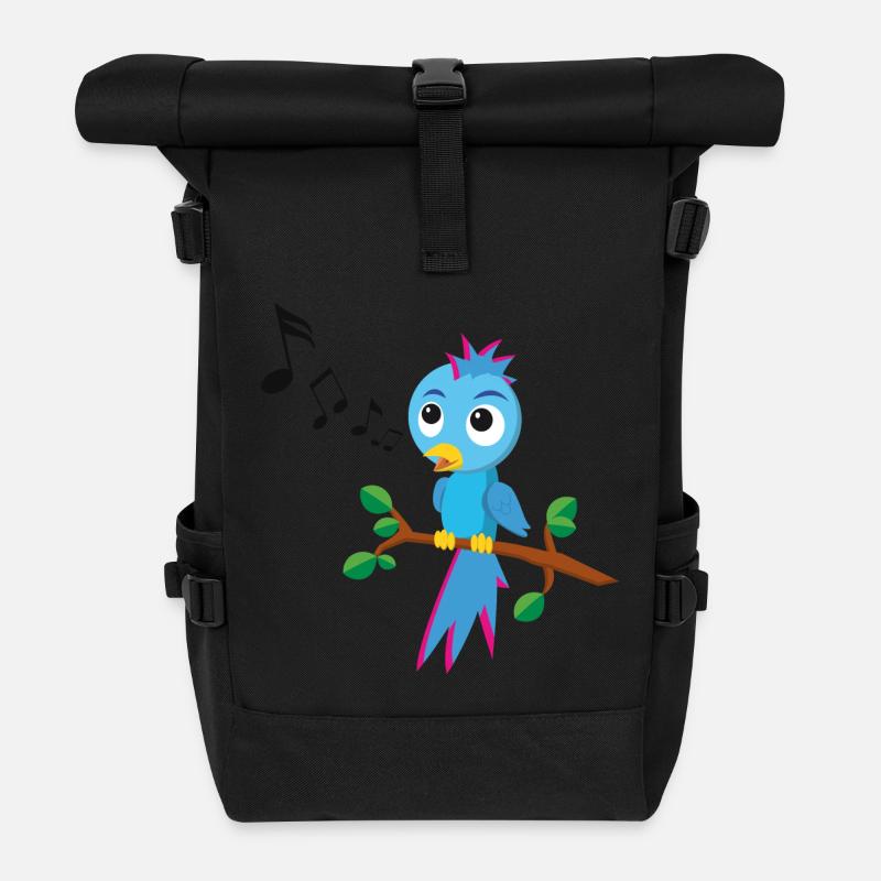 Petit oiseau chante / chante oiseau - Sac à dos roll top - noir