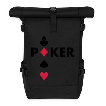 joueur de poker - Sac à dos roll top - noir - Devant