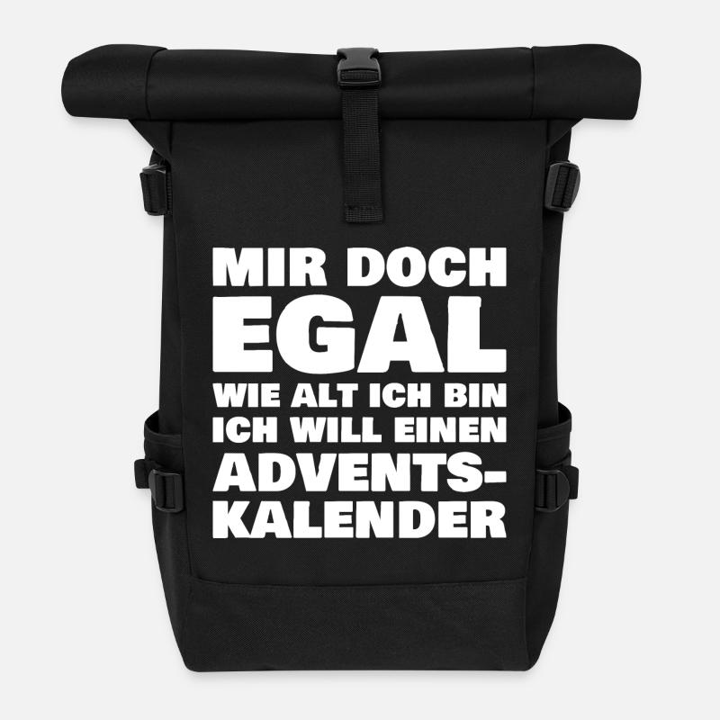 Ich will einen Adventskalender - Rolltop Rucksack - Schwarz