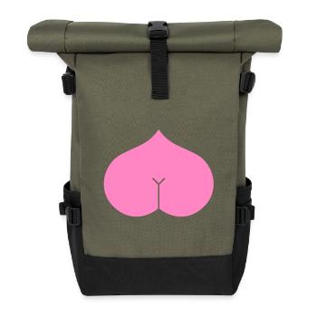 Ass heart butt - Roll Top Backpack - olive/black - Front