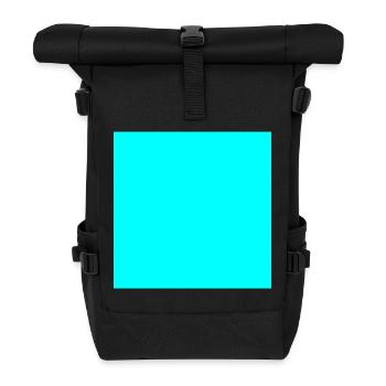 türkis Hintergrund Textur Vorlage personalisieren - Rolltop Rucksack - Schwarz - Vorne