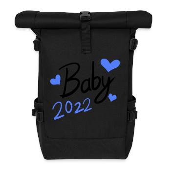 Baby 2022 - Neugeborenes 2022 - Rolltop Rucksack - Schwarz - Vorne