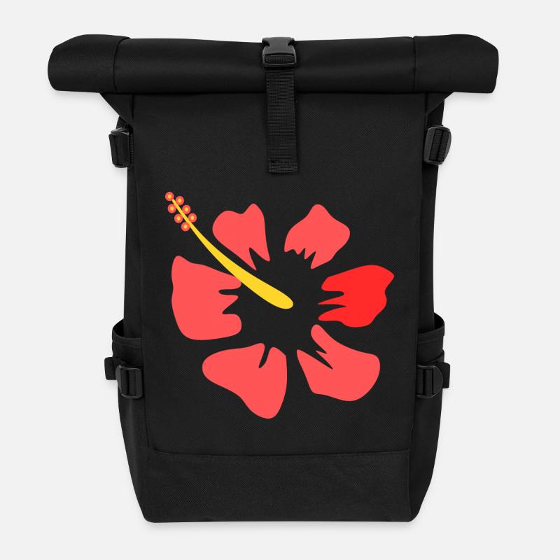 Blume rosa pinke Blume Blumen pink rosa Blumen - Rolltop Rucksack - Schwarz