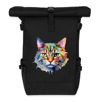Chat - Sac à dos roll top - noir - Devant