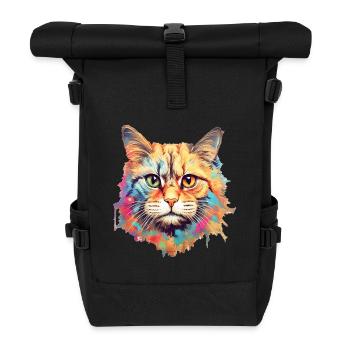 Chat - Sac à dos roll top - noir - Devant