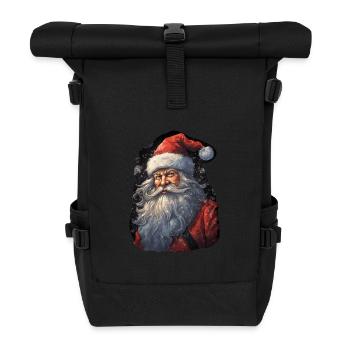 Weihnachtsmann - Rolltop Rucksack - Schwarz - Vorne