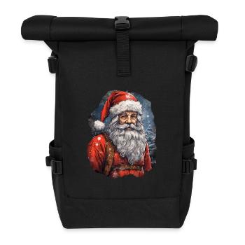 Weihnachtsmann - Rolltop Rucksack - Schwarz - Vorne