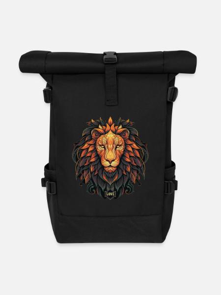 Löwe - Rolltop Rucksack - Schwarz