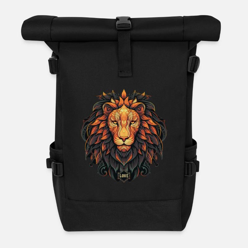 Löwe - Rolltop Rucksack - Schwarz