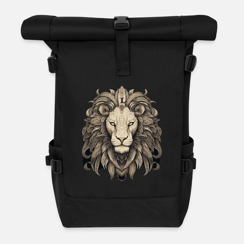 Löwe - Rolltop Rucksack - Schwarz